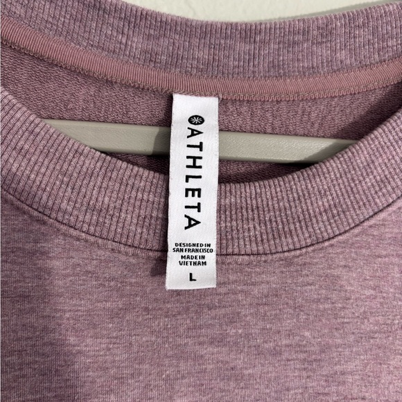 *Athleta heather mauve crewneck sweater dress L - Picture 4 of 5